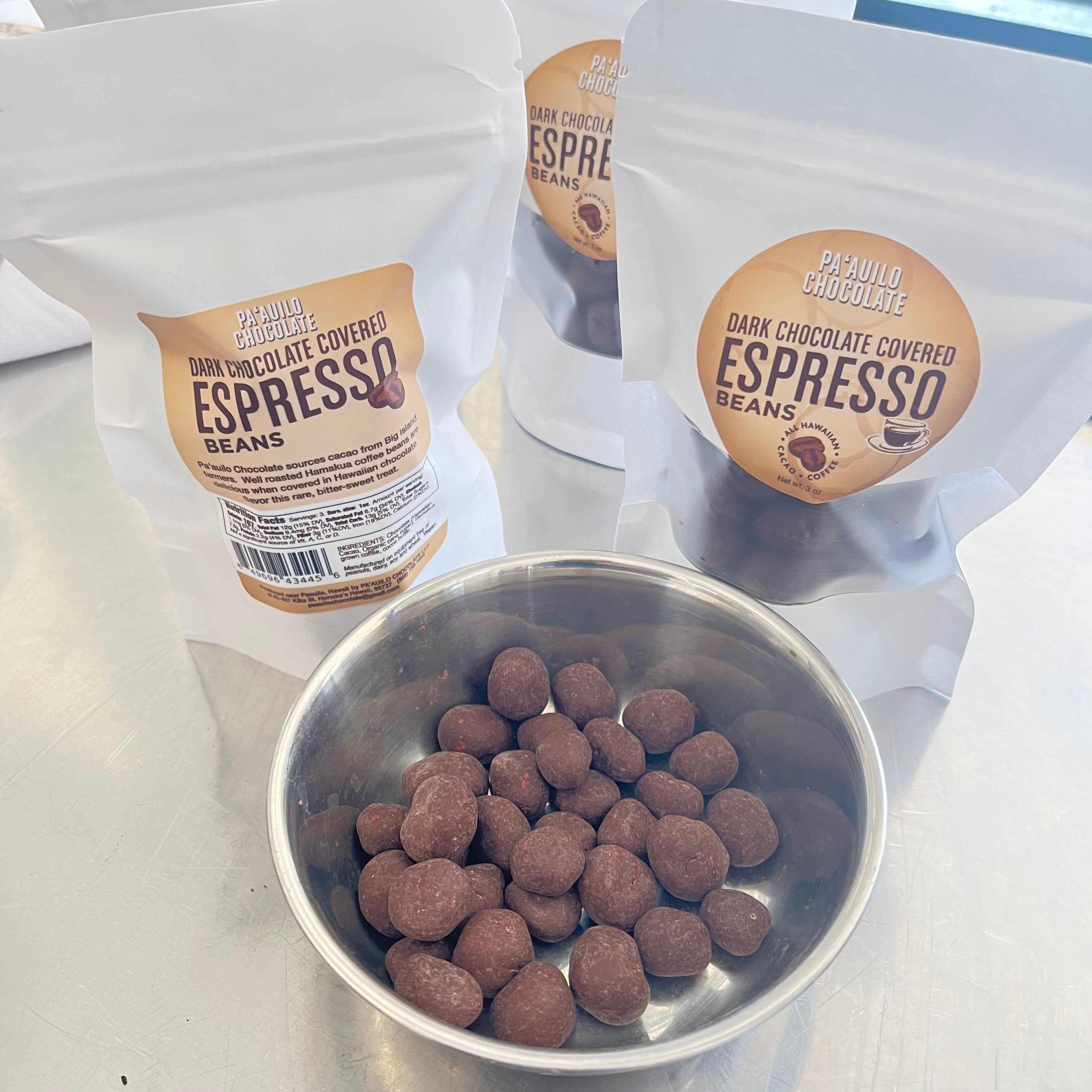 ￼ Dark chocolate covered espresso beans