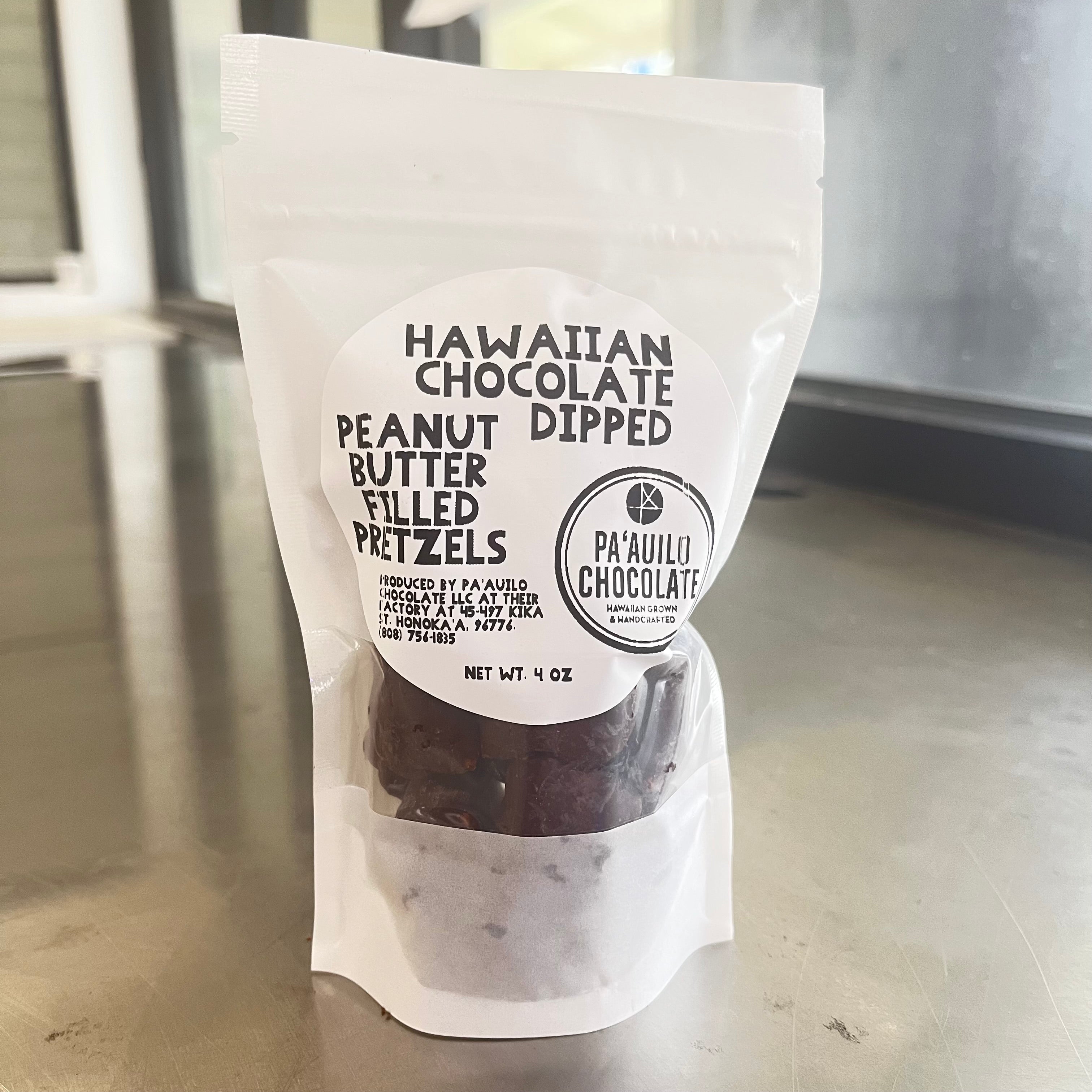 Peanut butter filled pretzels and dark chocolate