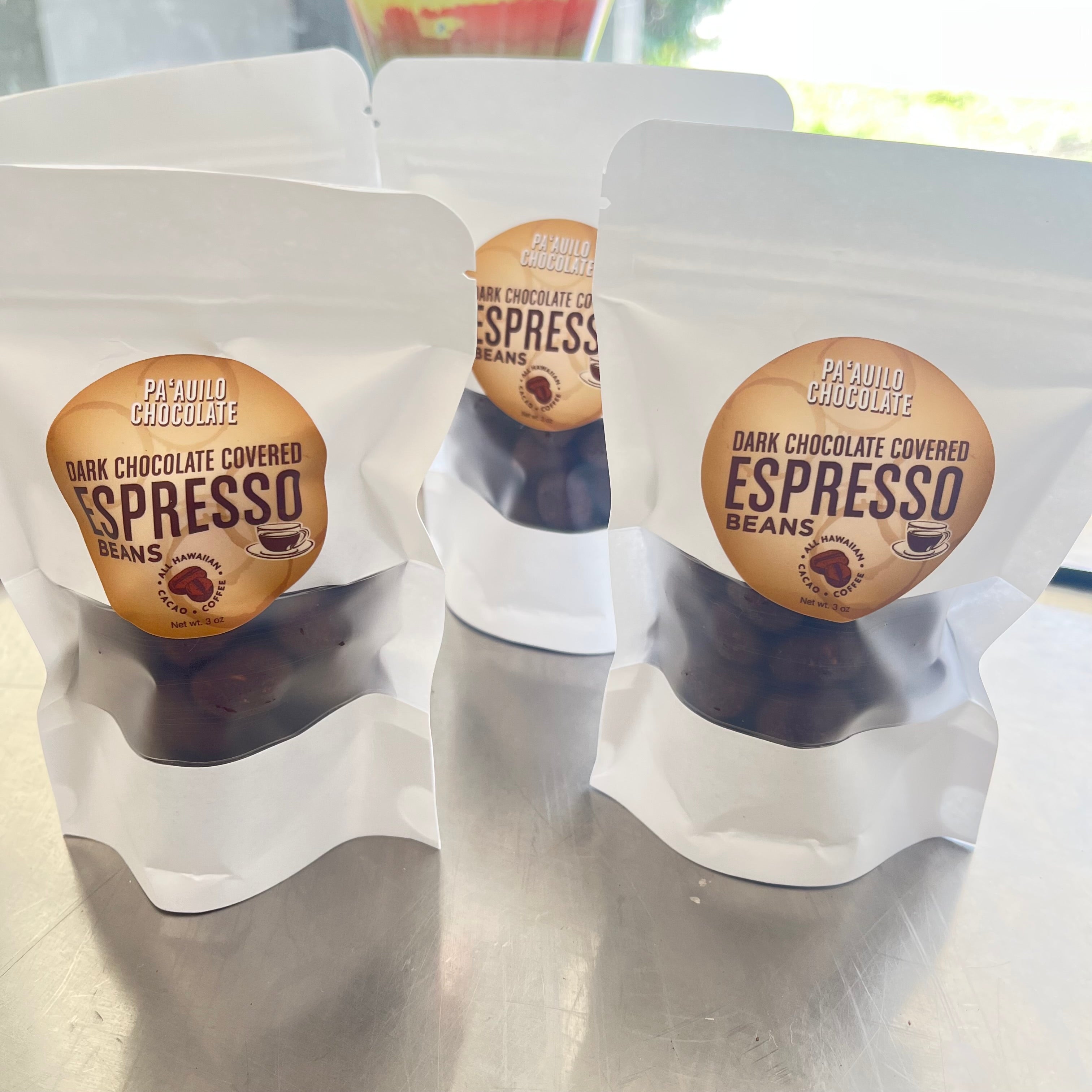 ￼ Dark chocolate covered espresso beans