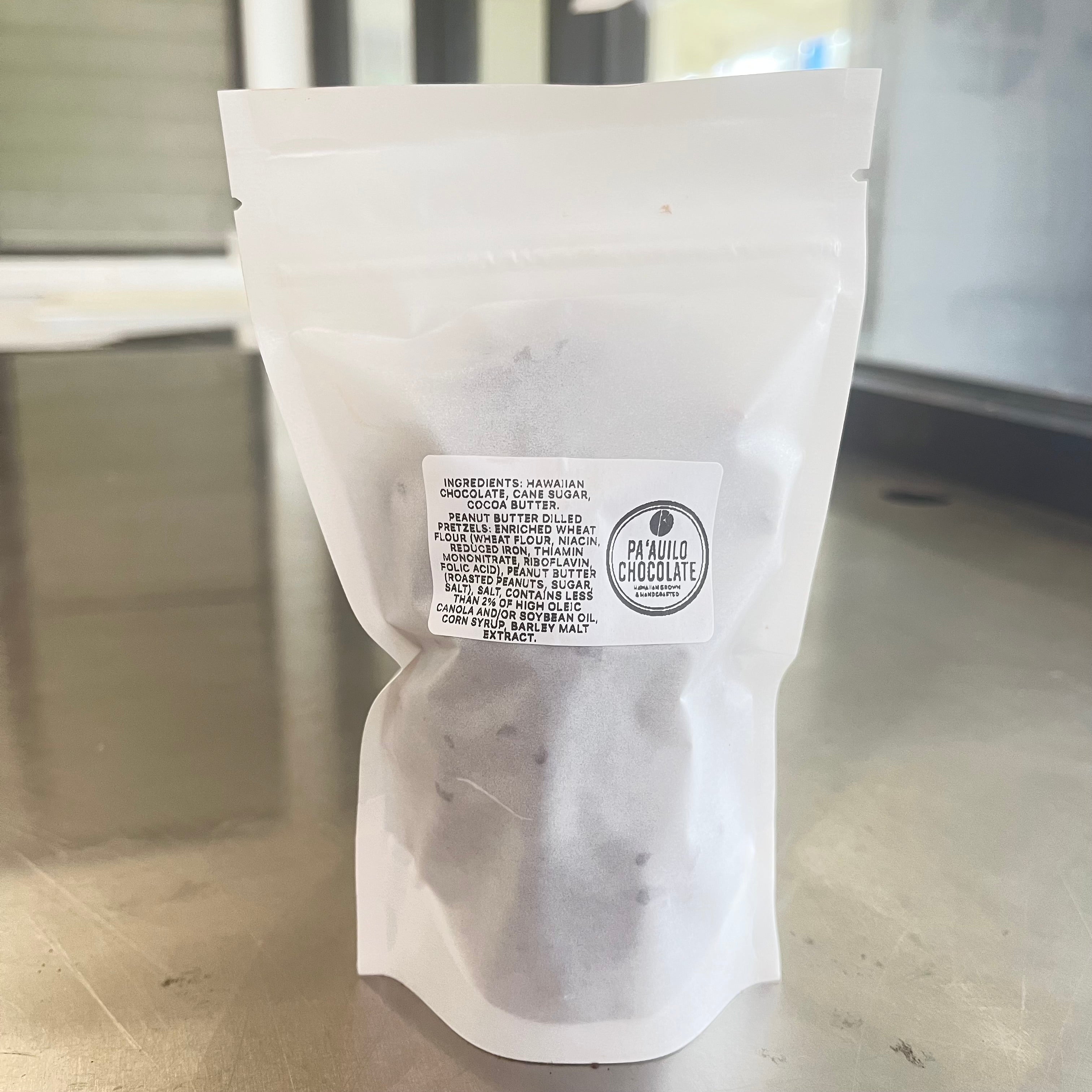 Peanut butter filled pretzels and dark chocolate